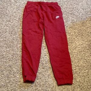 Red Nike Sportswear Club Fleece Joggers Size L